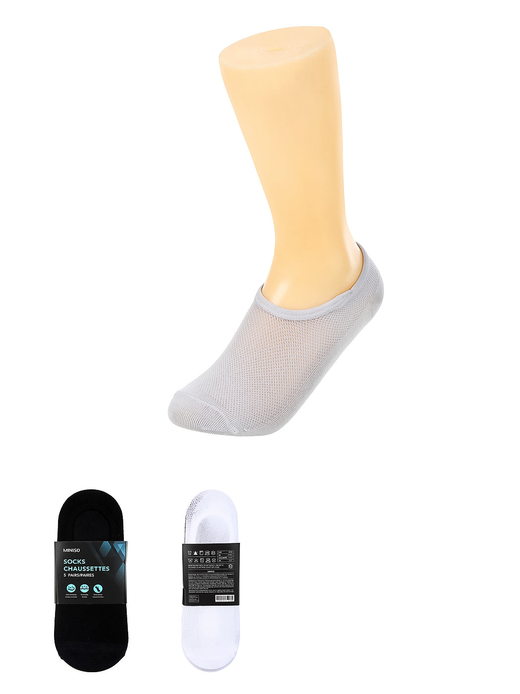 Men's No-show Socks(5pairs)(Mesh)