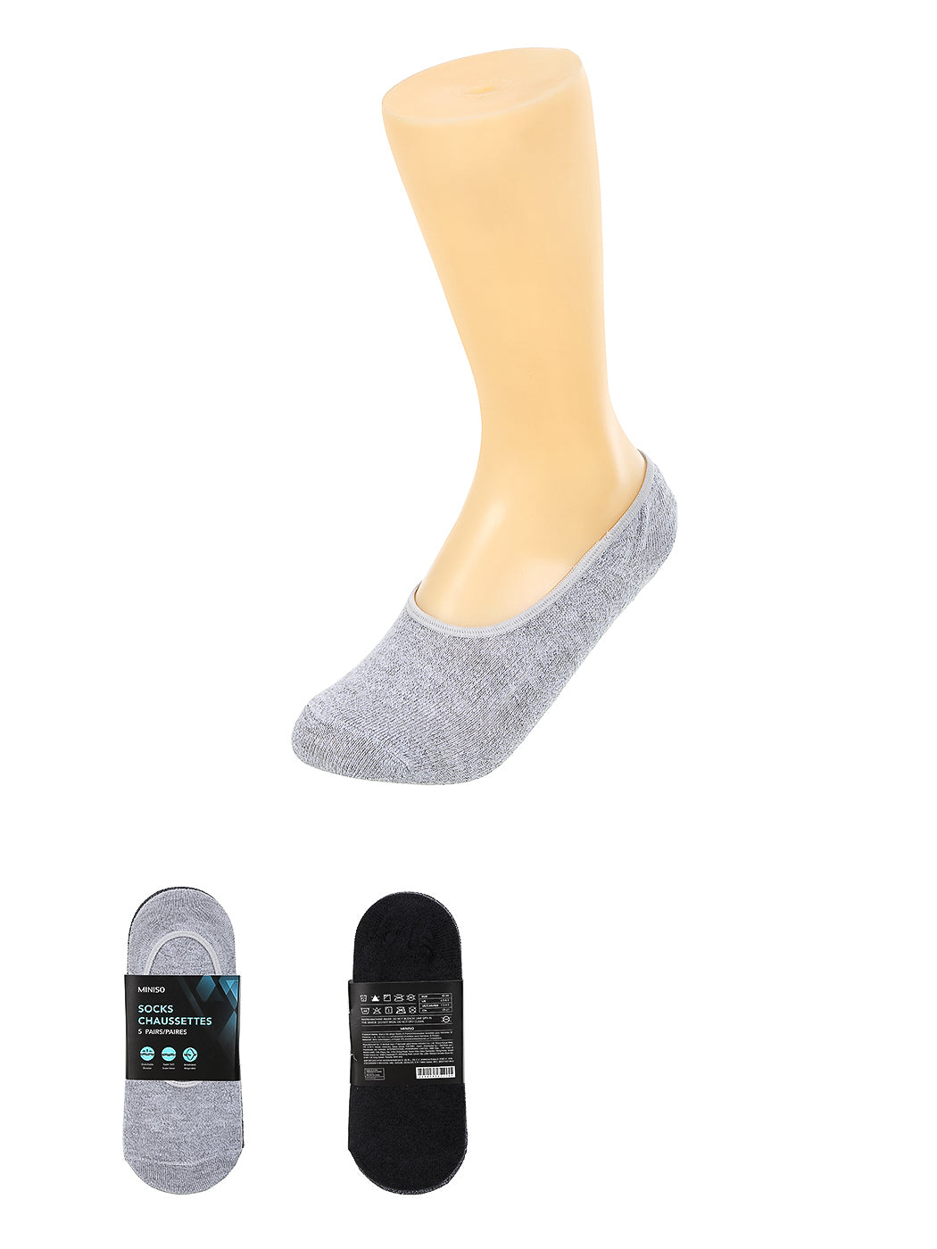 Men's No-show Socks(5pairs)(Mesh)