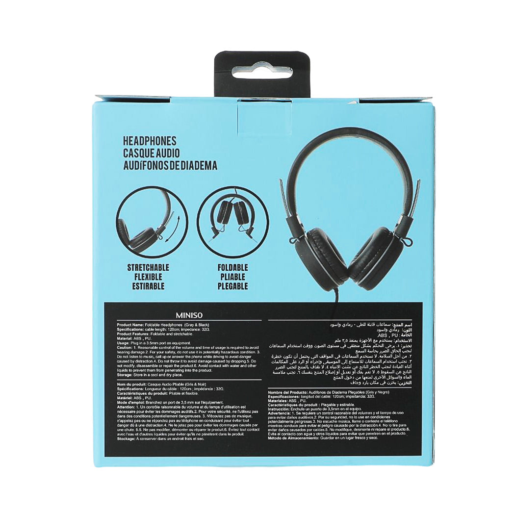 Foldable Headphones(Grey & Black)