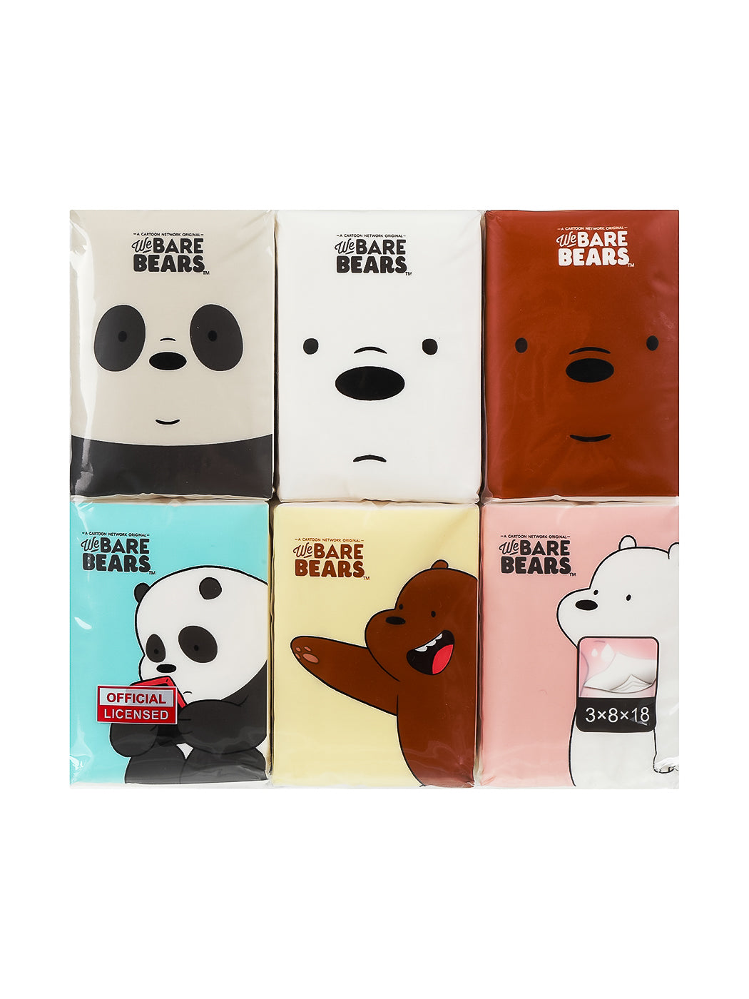 We Bare Bears Simple Tissues (18 Packs)