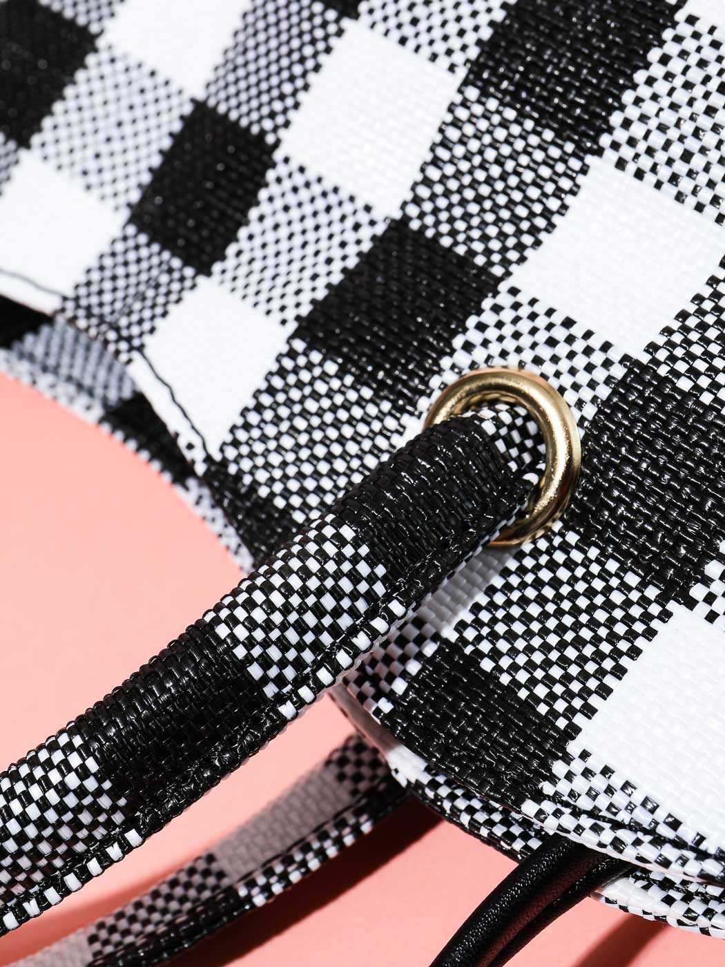 Knitting Series 2.0 Check Crossbody Handbag(Black)