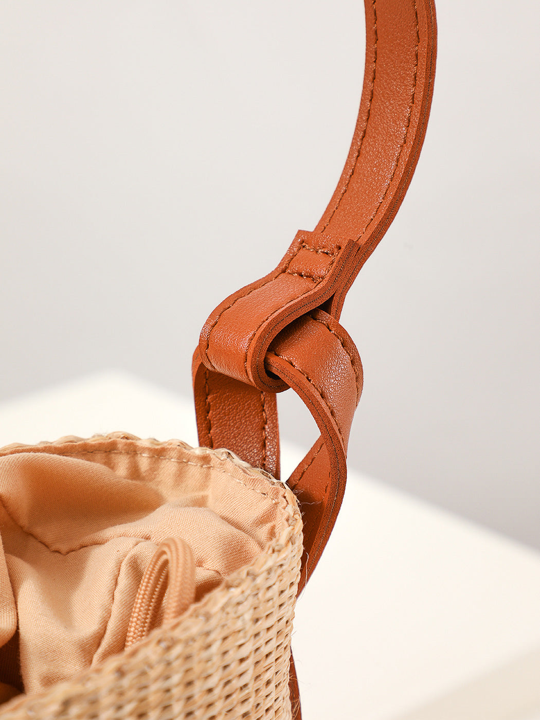 Knitting Series 2.0 Drawstring Crossbody Bag(Brown)