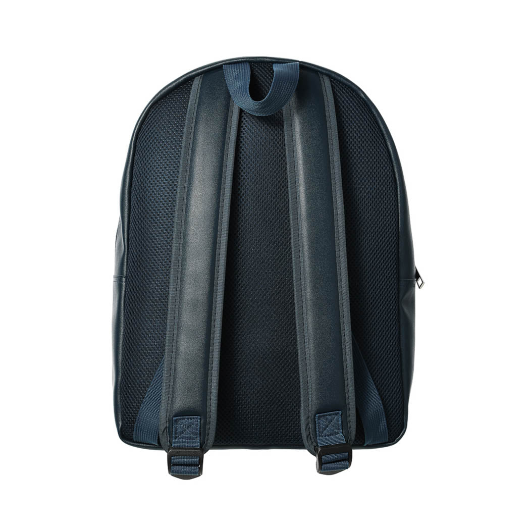 Men's Backpack with Silvery Zipper (Navy Blue)