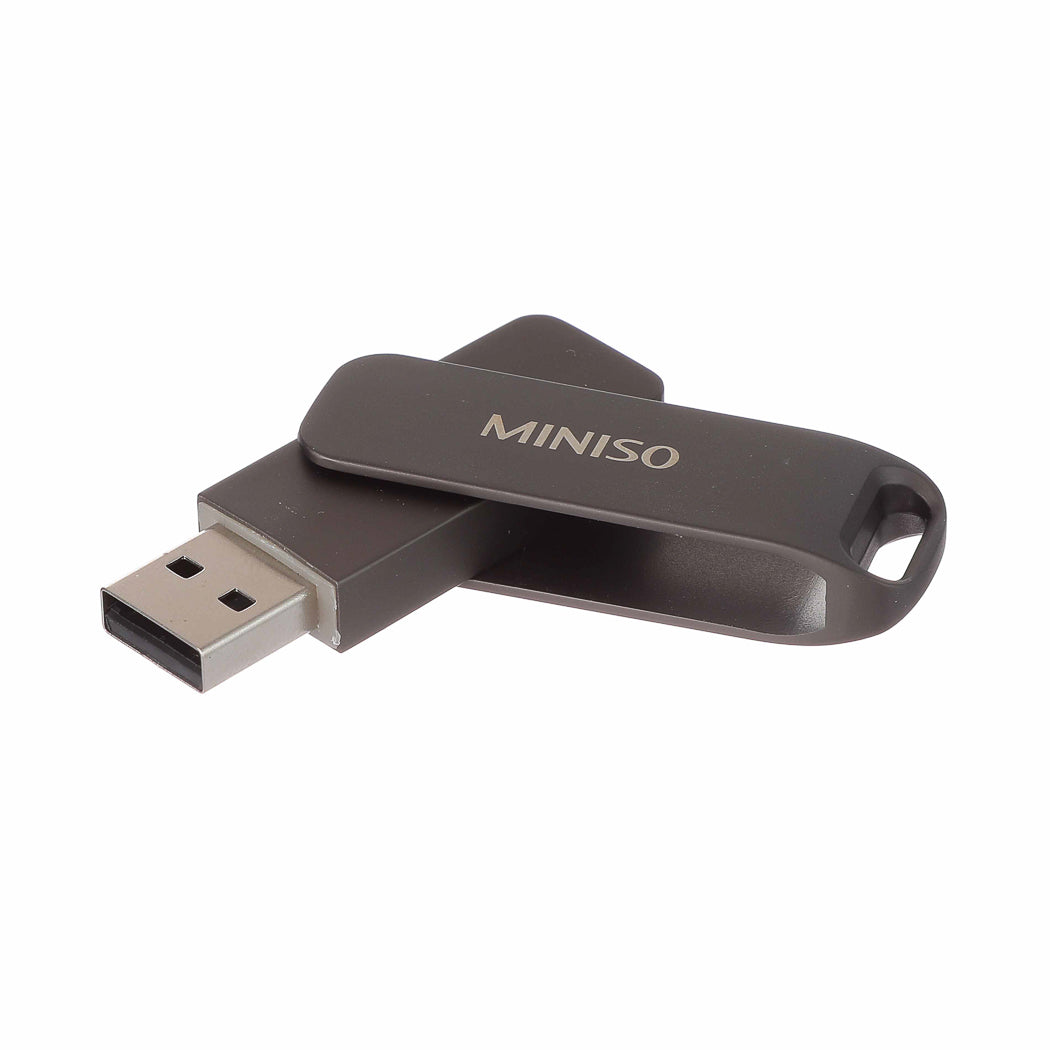 Metal 64G USB 2.0 Flash Drive with Swivel Design Model: SLK-303 (Black)