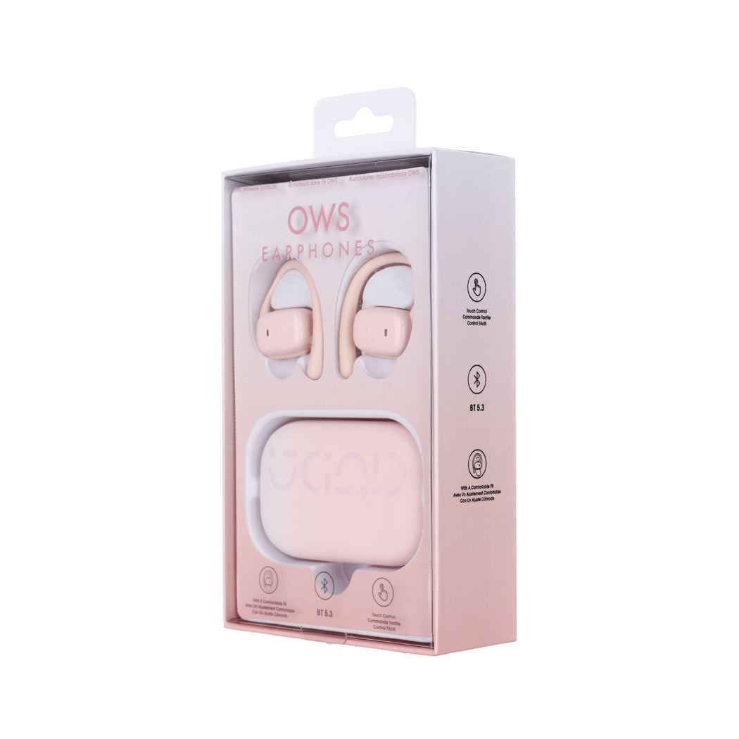 Dopamine Gradient Soap Open Wearable Stereo Wireless Earbuds Model: W99(Peach Pink)