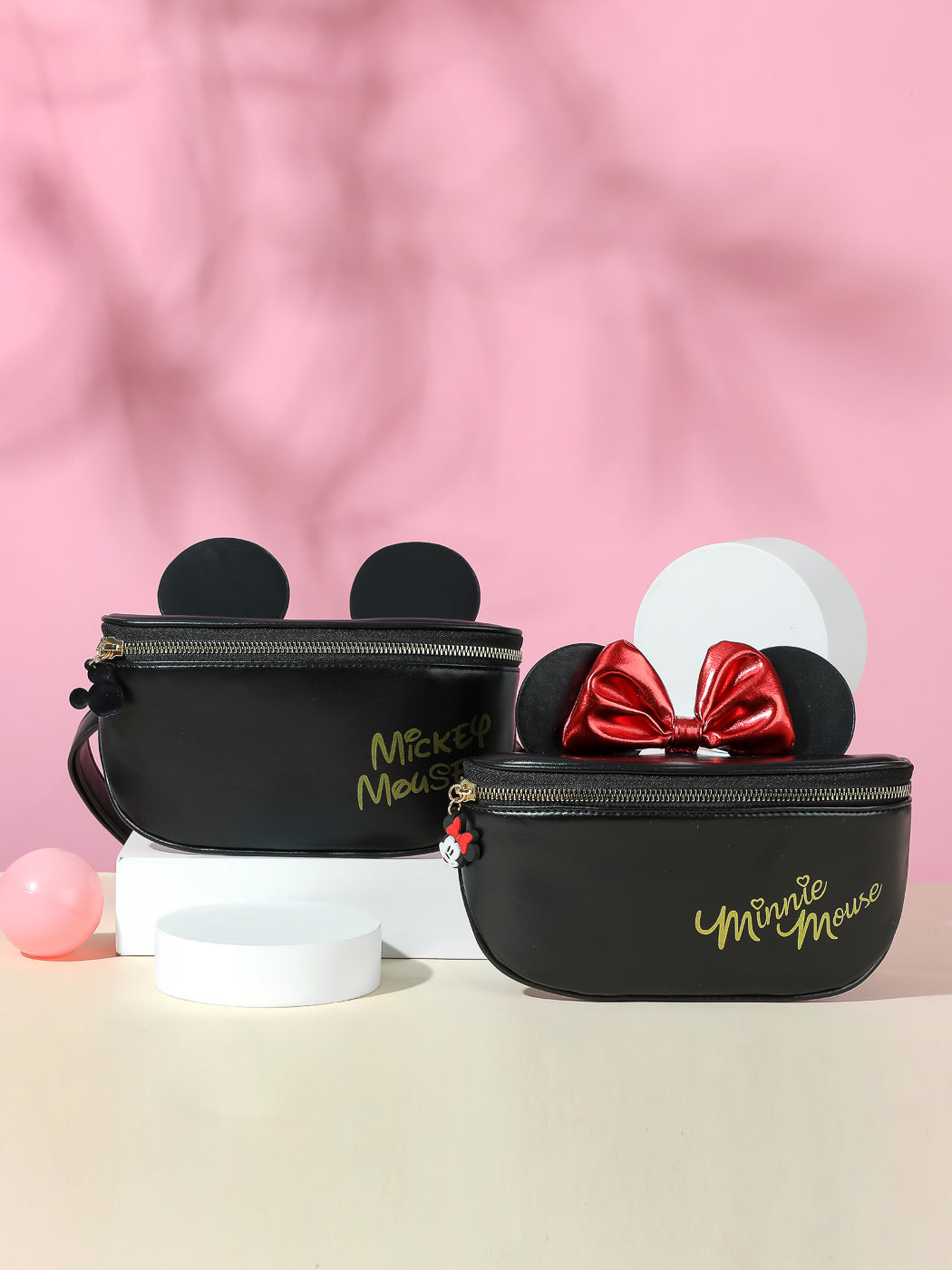 Mickey Mouse Collection Ear-shaped Letter Crossbody Bag