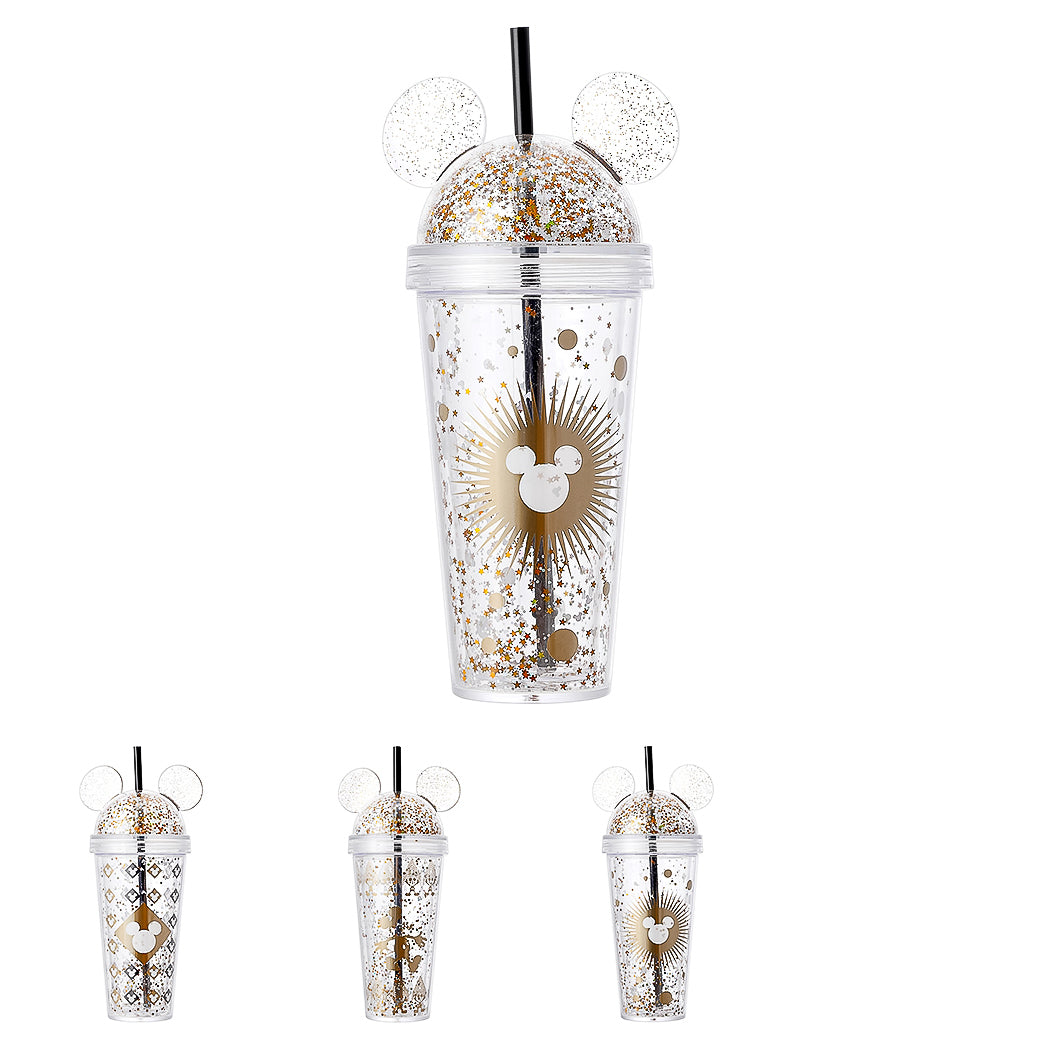 Mickey Mouse Collection Glitter Double Wall Plastic Tumbler (420mL)