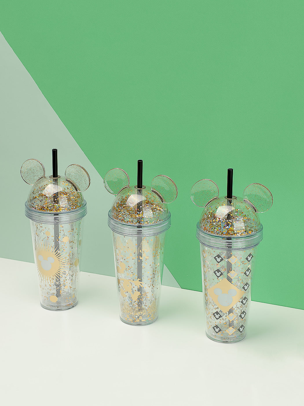 Mickey Mouse Collection Glitter Double Wall Plastic Tumbler (420mL)