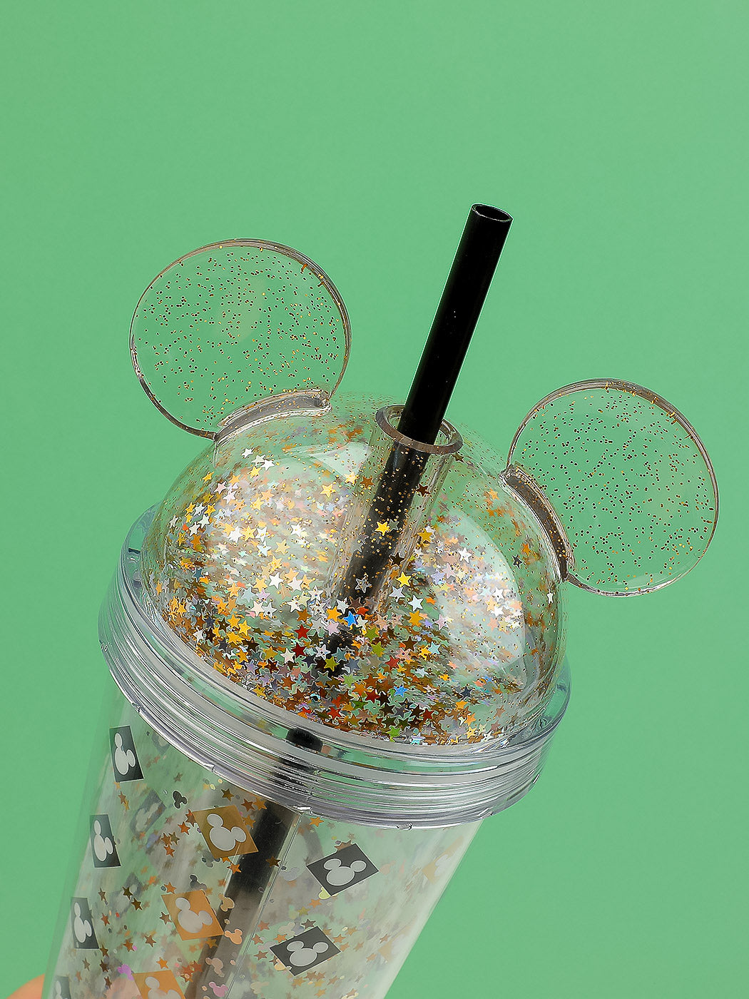 Mickey Mouse Collection Glitter Double Wall Plastic Tumbler (420mL)