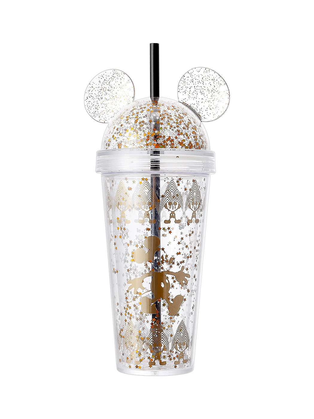 Mickey Mouse Collection Glitter Double Wall Plastic Tumbler (420mL)