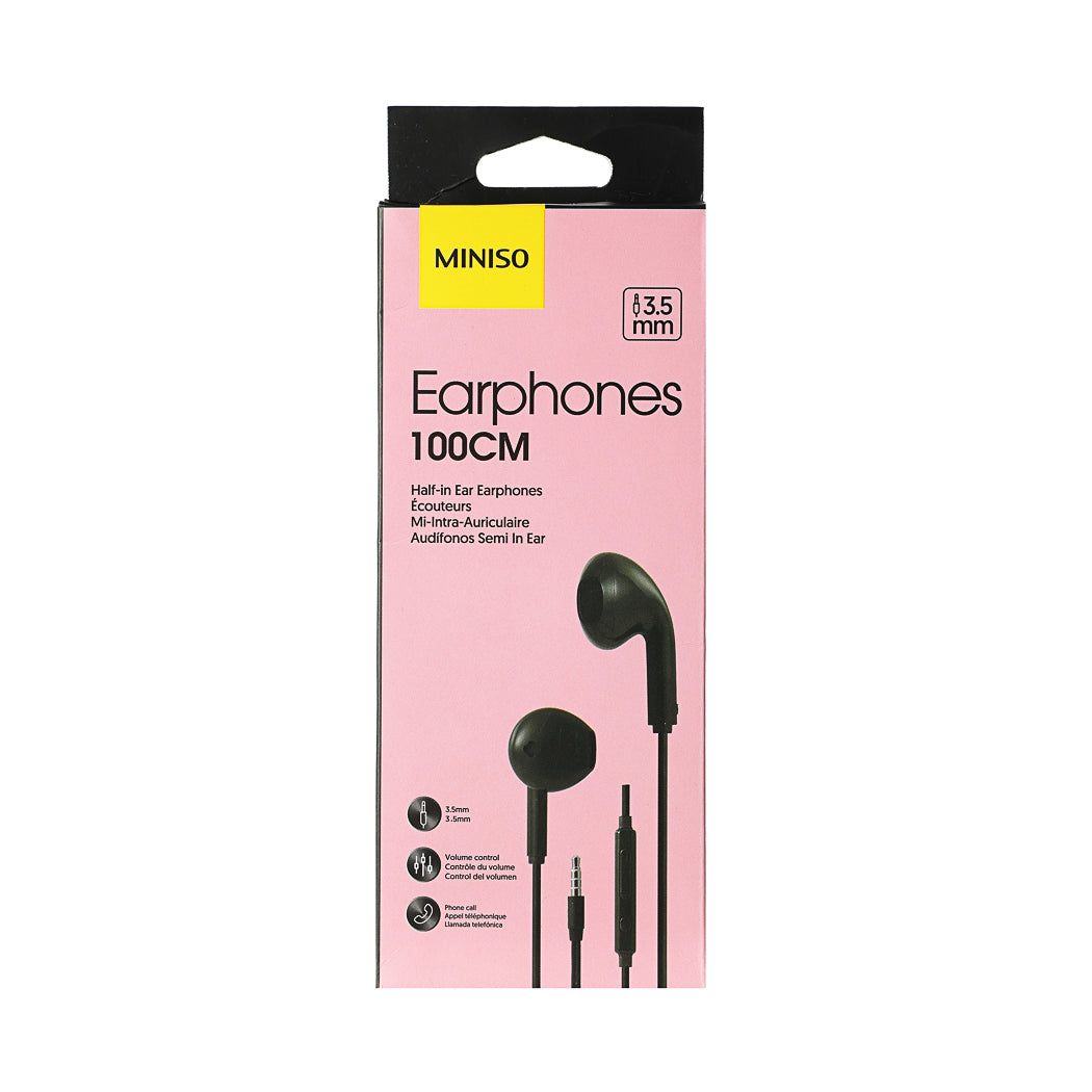 Classic Half-in Ear Earphones for Music Model: HF230 (Black)