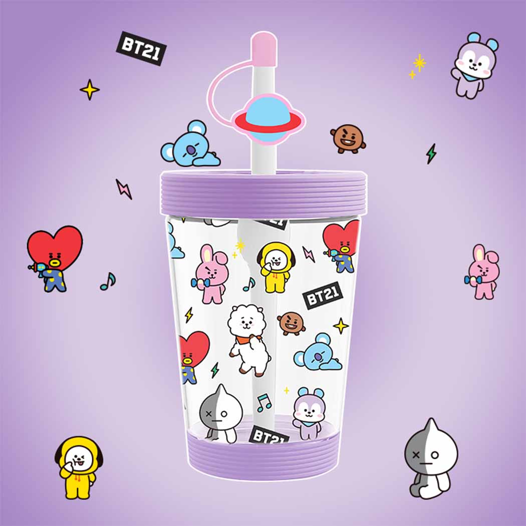 BT21 Collection Portable Plastic Tumbler (535mL)(Purple)