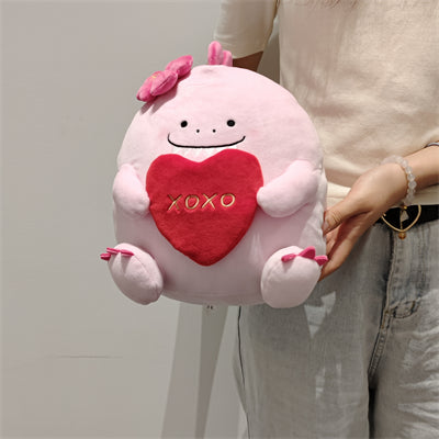 Mini Family Series 10in. Holding-Heart Dinosaur Plush Toy(Pink)