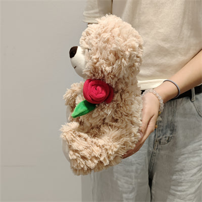 10in. Holding-Rose Little Bear Plush Toy