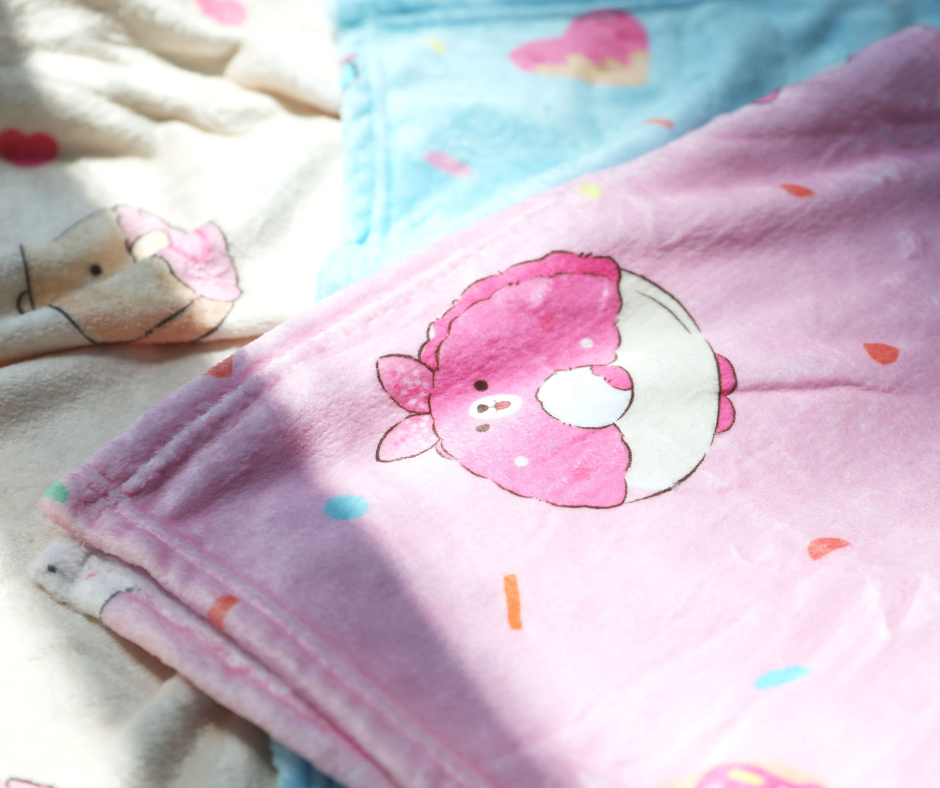 MINI FAMILY Sweets Bunbun Collection Printed Blanket(Pink)