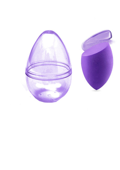 Slanted Makeup Sponge with Transparent Travel Case(Purple)