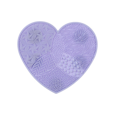 Heart-Shaped Silicone Makeup Brush Cleaning Mat with Suction Cup