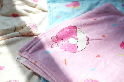 MINI FAMILY Sweets Bunbun Collection Printed Blanket(Pink)