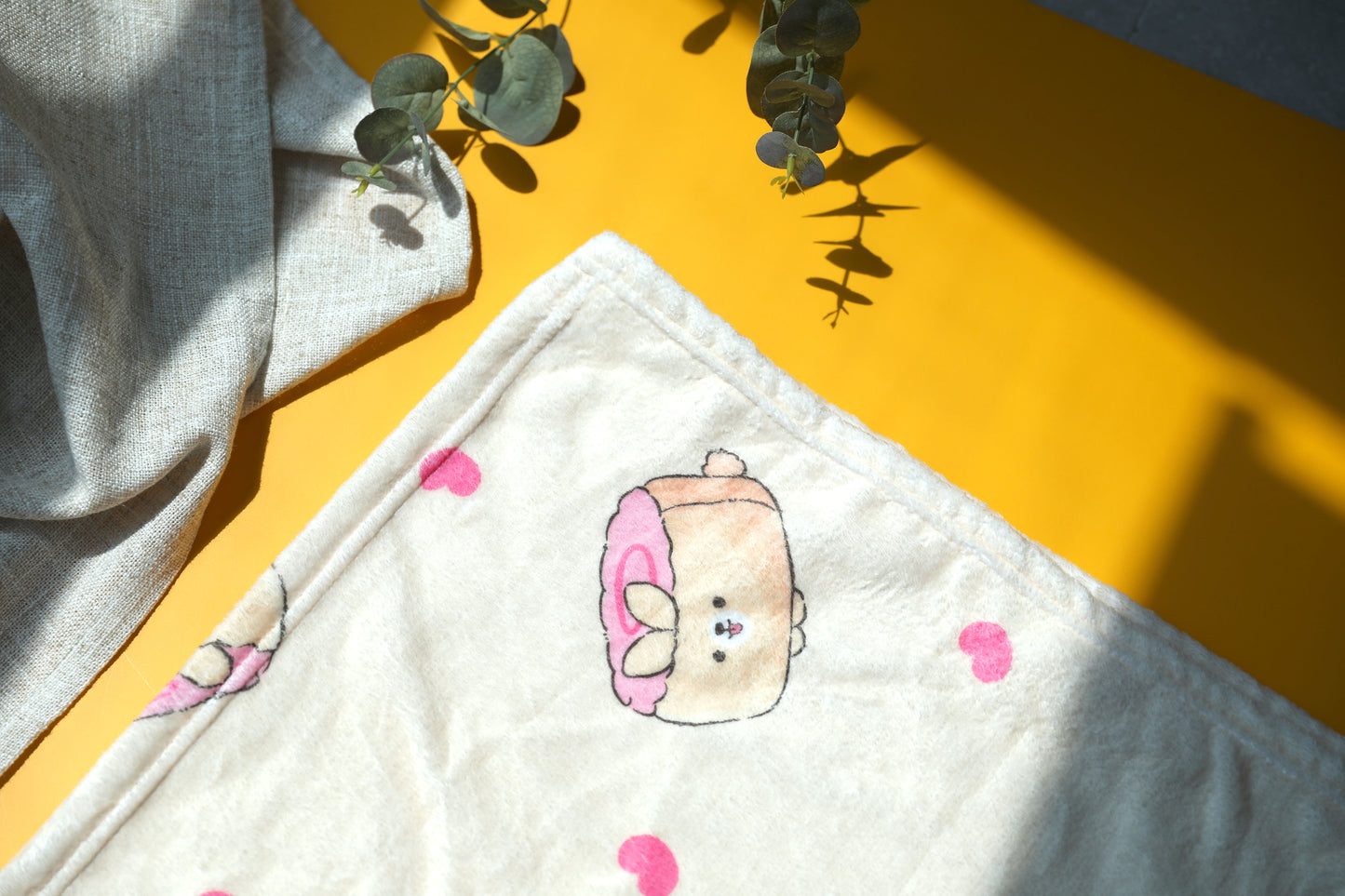 MINI FAMILY Sweets Bunbun Collection Printed Blanket(Yellow)