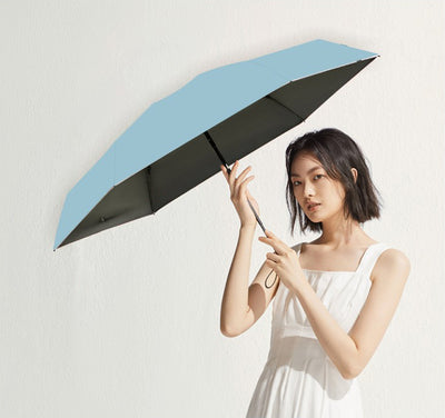 Classic Solid Color Sun Umbrella(Light Blue)