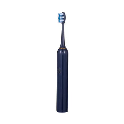 Battery Powered Roman Pillar Design Electric Toothbrush with 3 Heads  Model: BBKH06(Navy Blue)