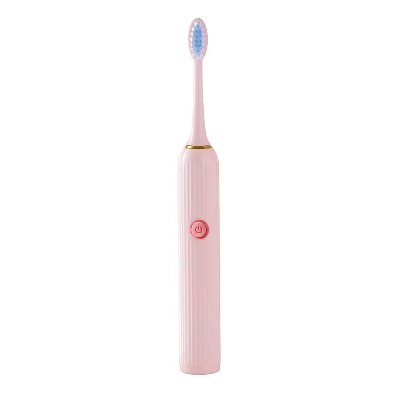 Battery Powered Roman Pillar Design Electric Toothbrush with 3 Heads  Model: BBKH06(Pink)