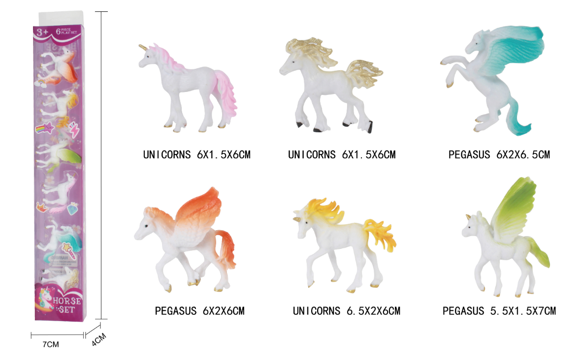 Unicorn Series Animal Figures (6 Pack)