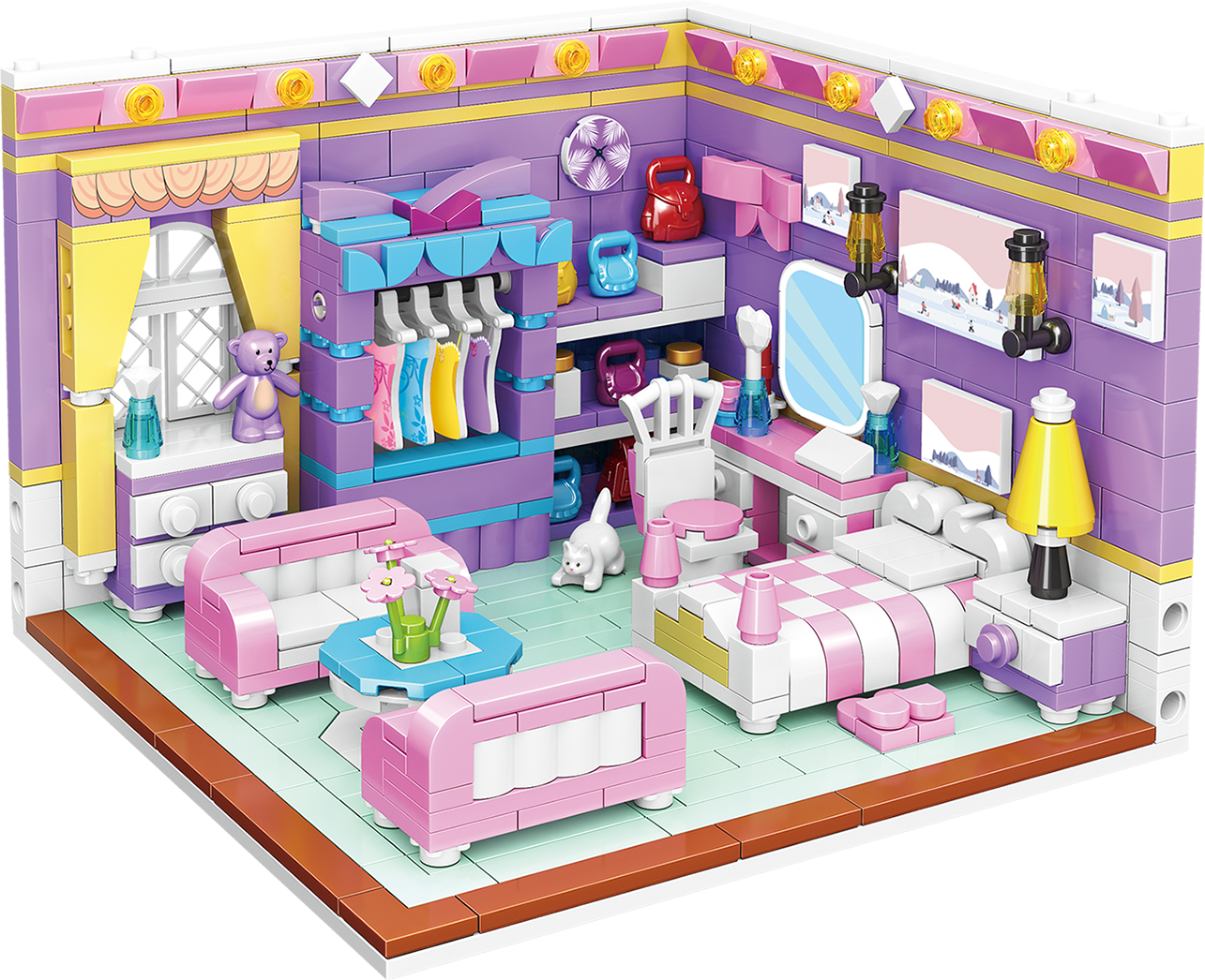 MiniCity - House Building Blocks(Bedroom 639 Pcs)