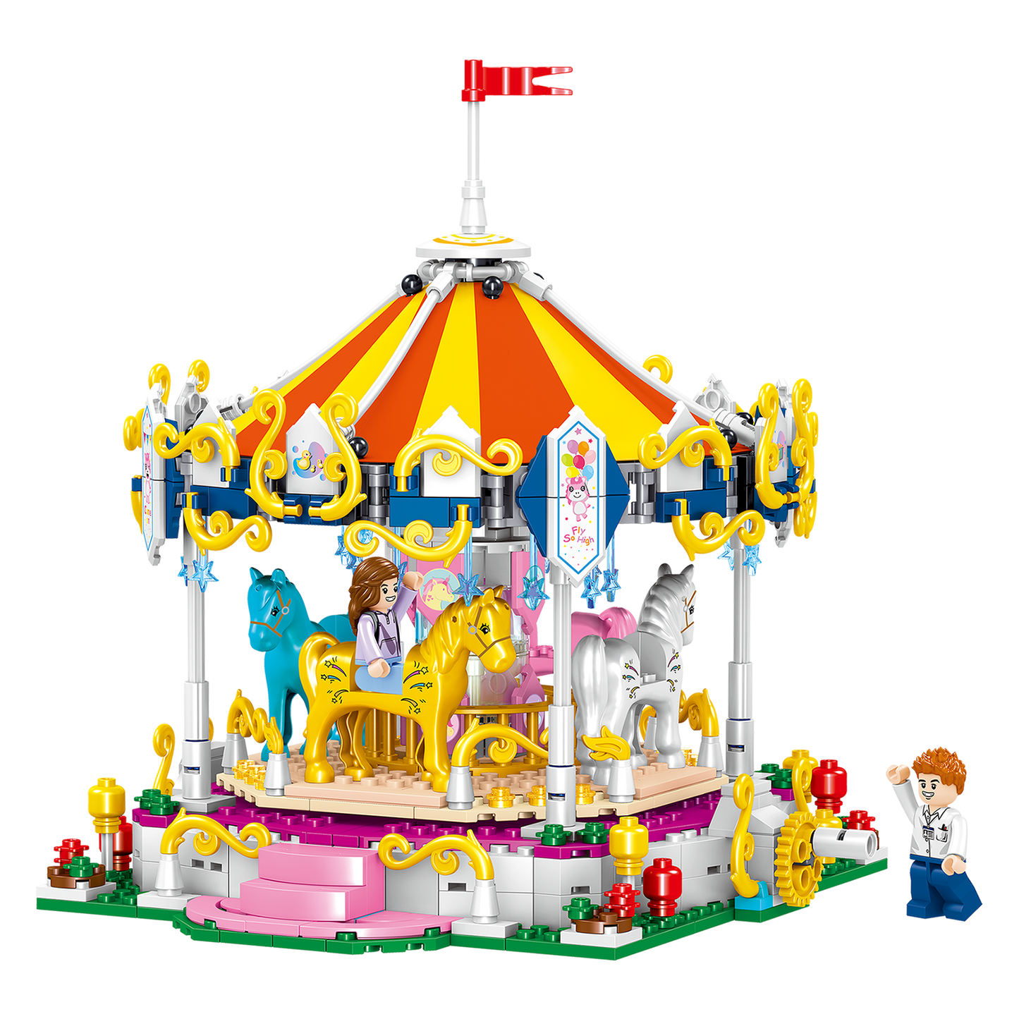 MiniCity - Amusement Park Building Blocks(Merry-Go-Round 766 Pcs)