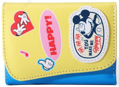 Disney 100 Smile Faces Collection Women's Short Trifold Wallet(Yellow)