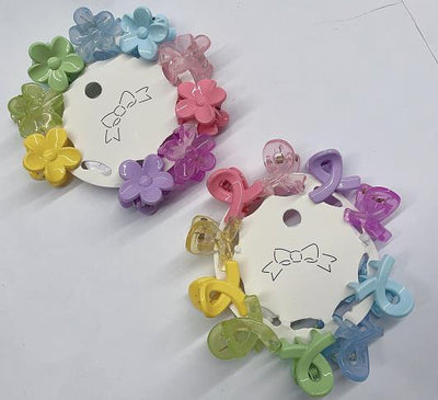 Color Series Bowknot Flower Small Hair Claw Clips (10 pcs)