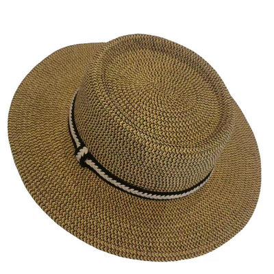 Braided Straw Hat (Dark Brown)