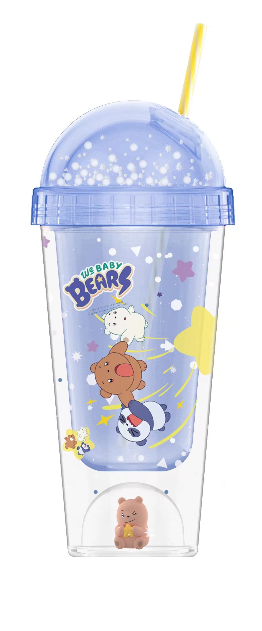 WE BABY BEARS Collection Double Wall Micro Landscape Tumbler with Straw (350mL)(Blue)