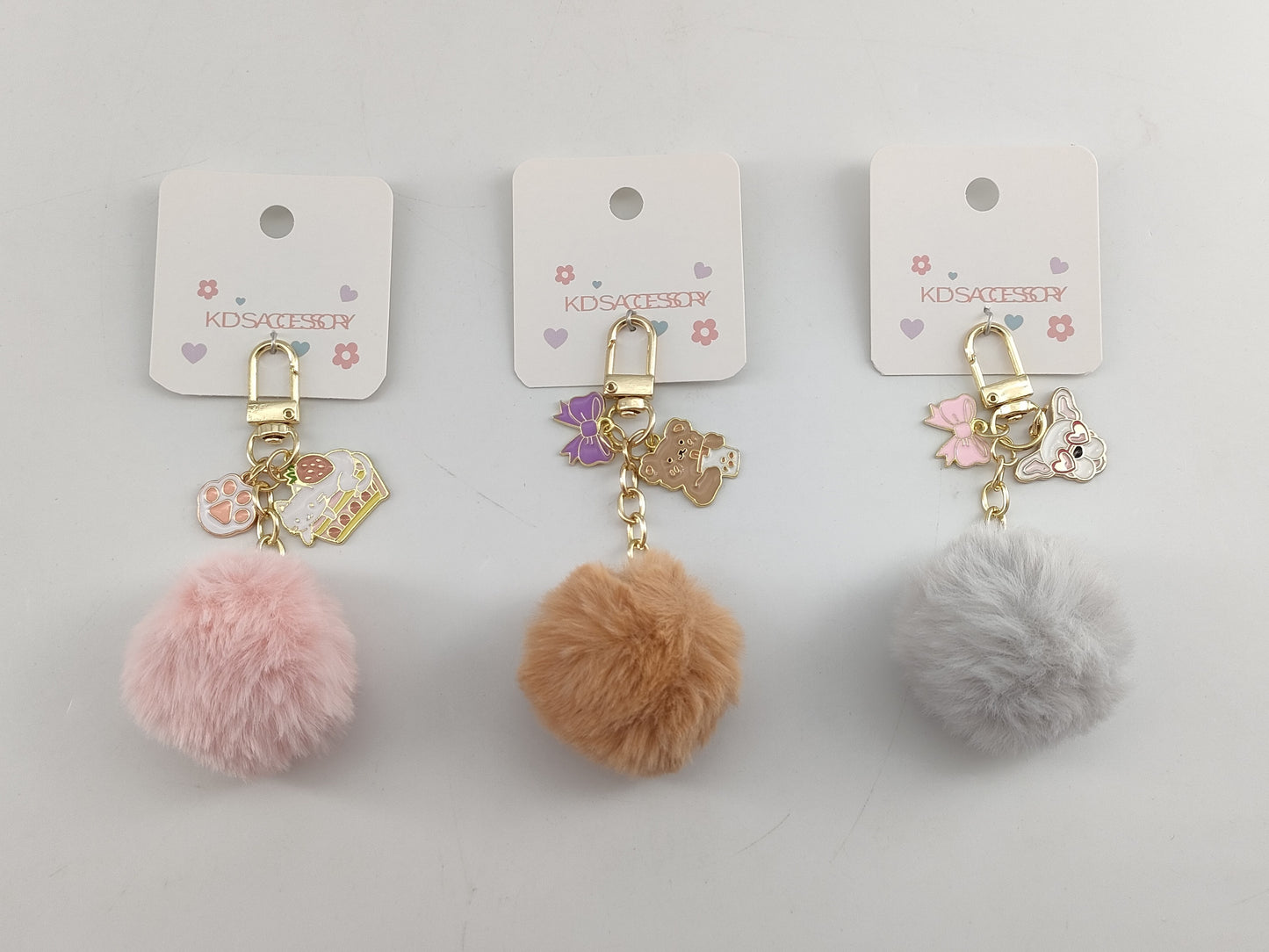 Metal Animal Fluffy Keychain