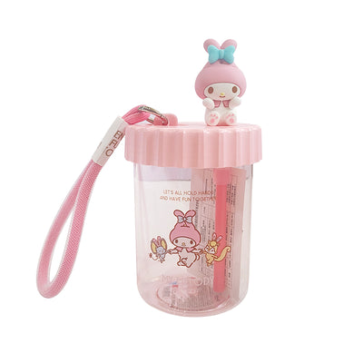 Sanrio characters Plastic Bottle with Straw and Strap (520mL)(My Melody)