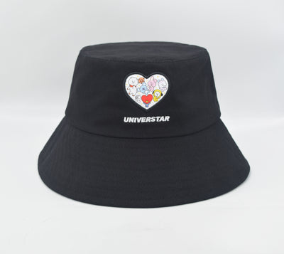 BT21 Collection Black Heart Bucket Hat