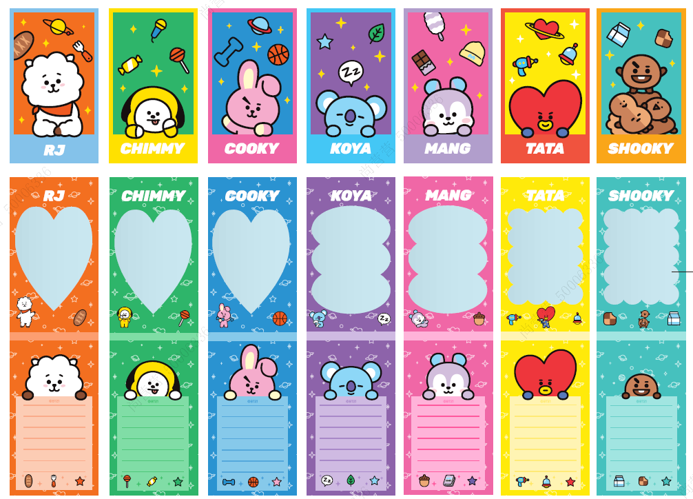 BT21 Collection PU Mirror Book (80 Sheets) (7 Assorted Models)