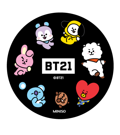 BT21 Collection Mouse Pad (Black, Round)