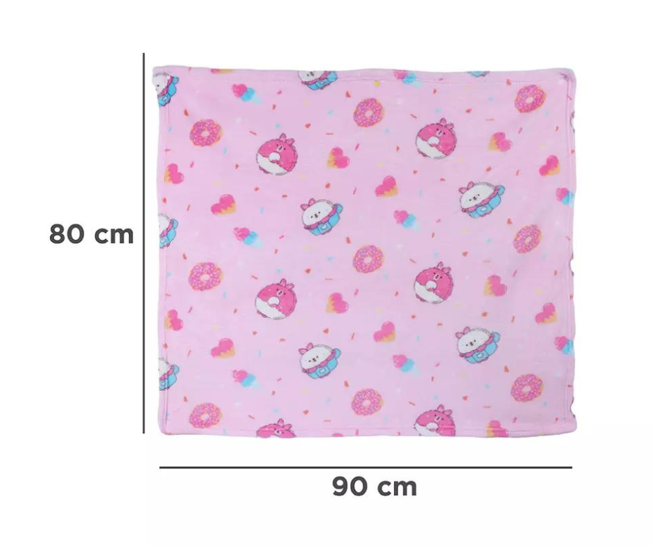 MINI FAMILY Sweets Bunbun Collection Printed Blanket(Pink)