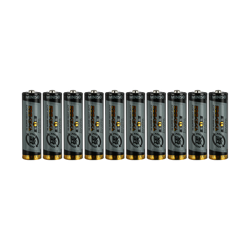 AA Carbon-zinc Battery, 10 Pack(Black)