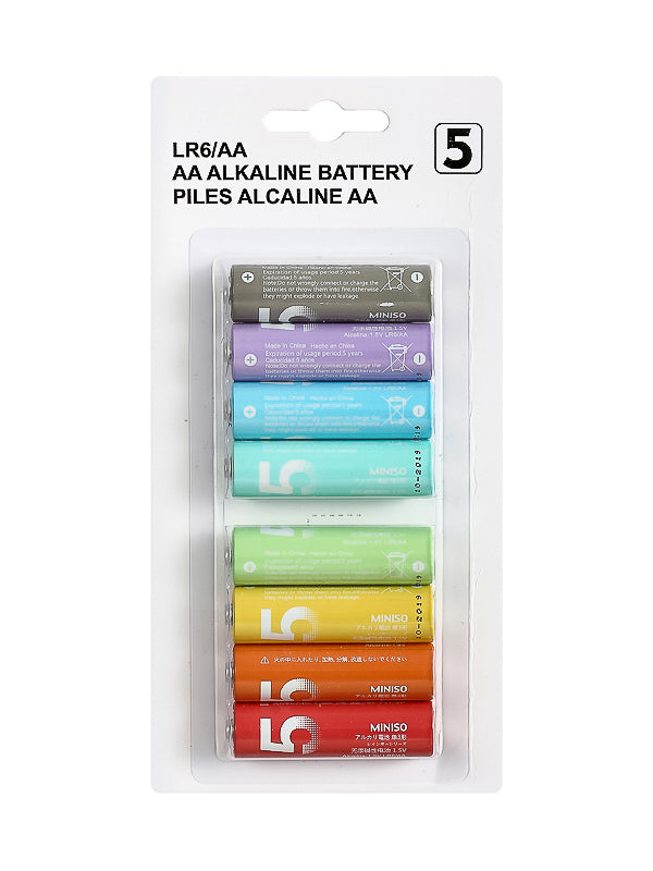 AA Alkaline Battery 8 Pack(Colorful)