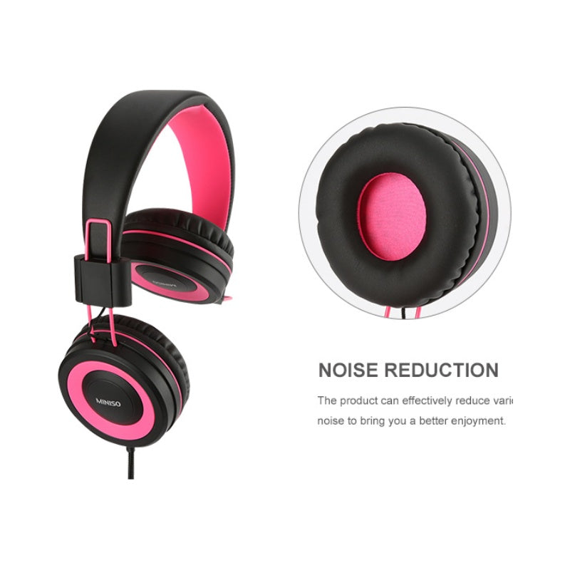 Foldable Headphones(Pink & Black)