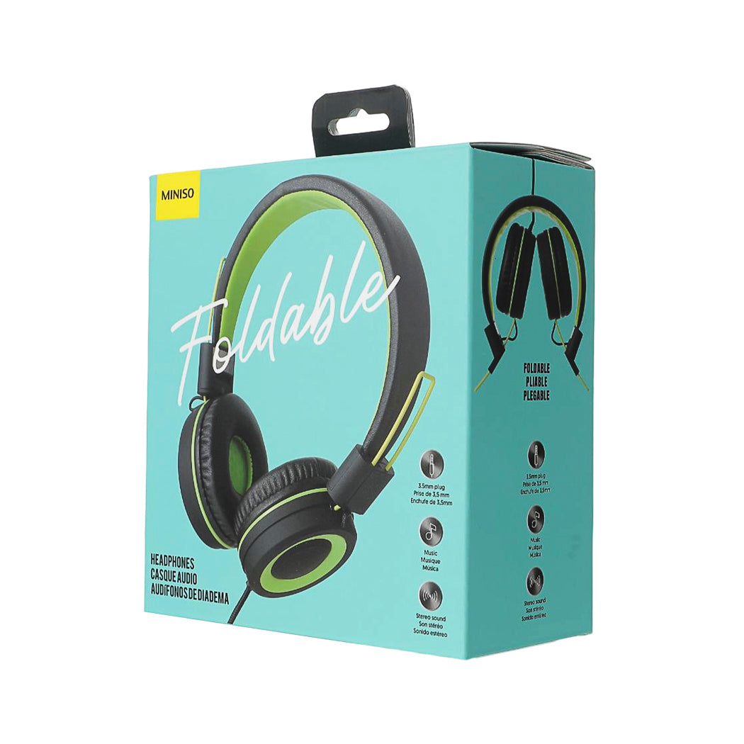 Foldable Headphones(Green & Black)