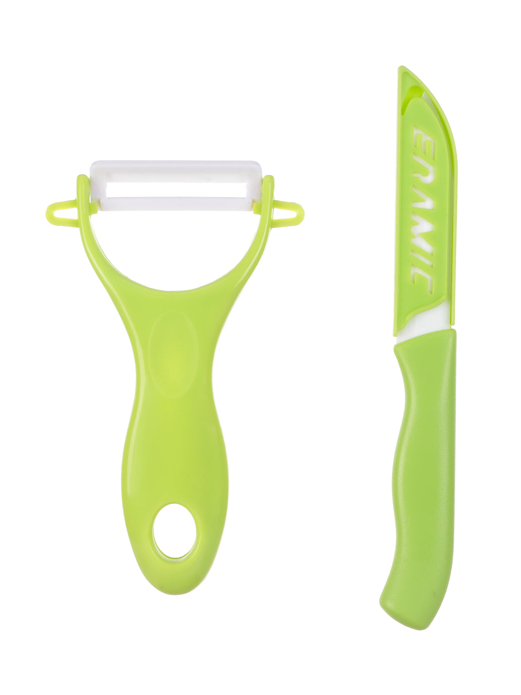 Household Ceramic Knife and Peeler Set (Green)