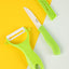 Household Ceramic Knife and Peeler Set (Green)