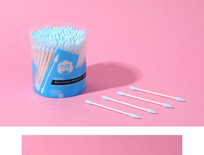 Blue Cotton Swab with Paper Stem (200 Pcs)