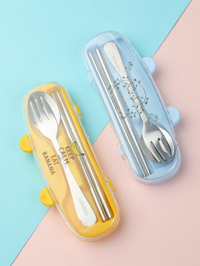 Cute Rabbit Ear Box and Flatware Set（3pcs）