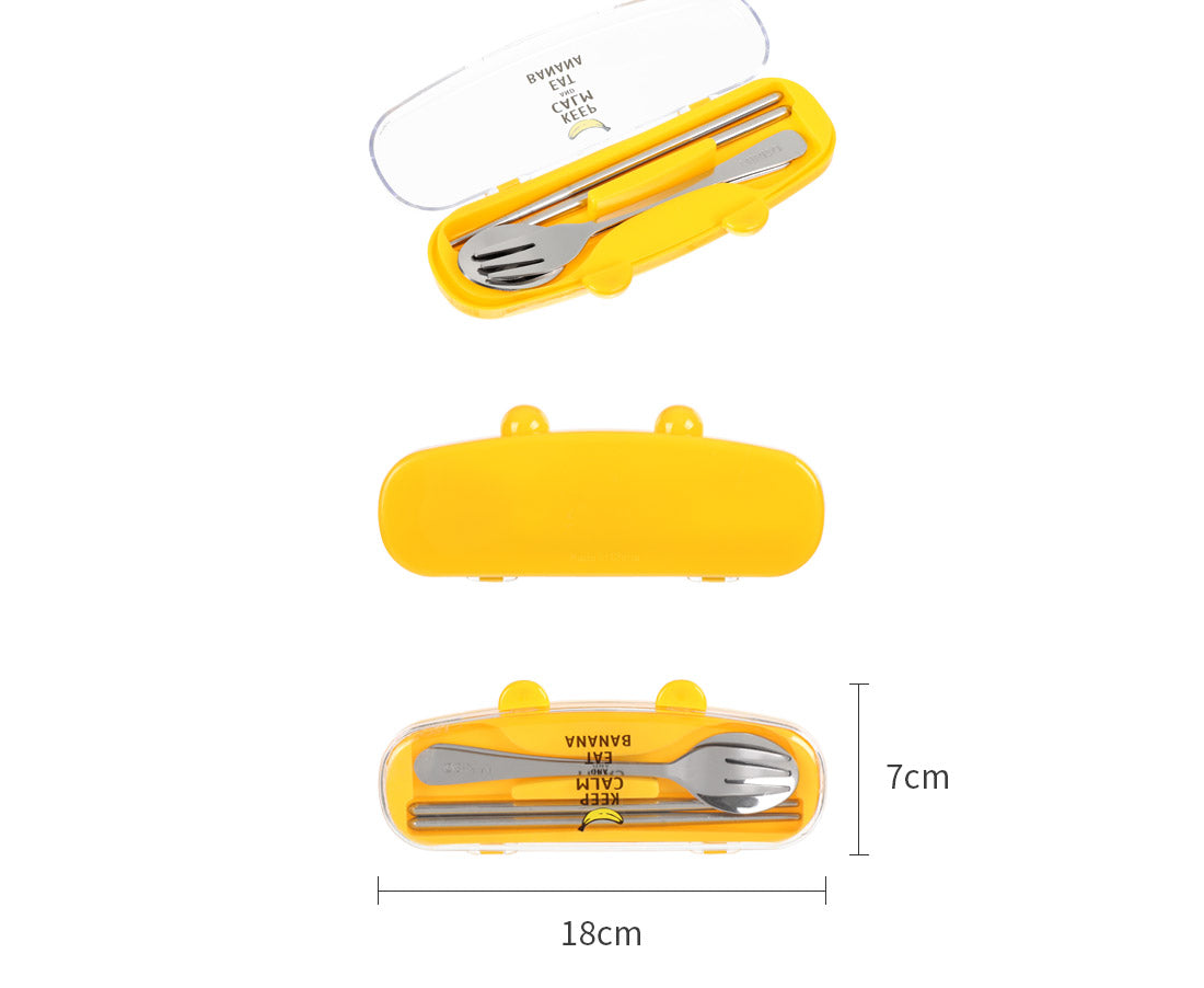 Cute Rabbit Ear Box and Flatware Set（3pcs）