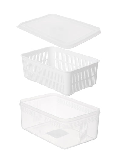 Double-layer Drainage Basket with Cover 1700mL