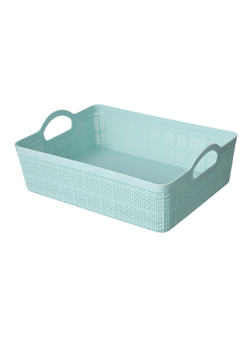 Braided Check Storage Basket with Handles-M